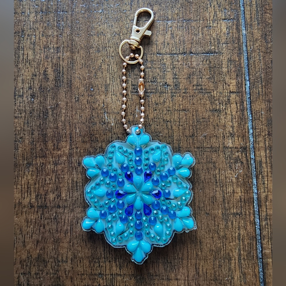 Blue Snowflake Keychain